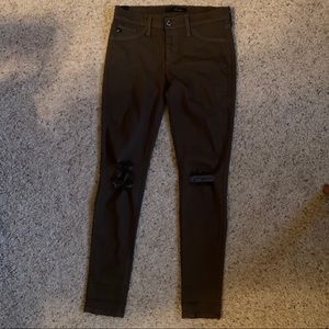 Kancan dark green olive distressed pants sz 27 / 7
